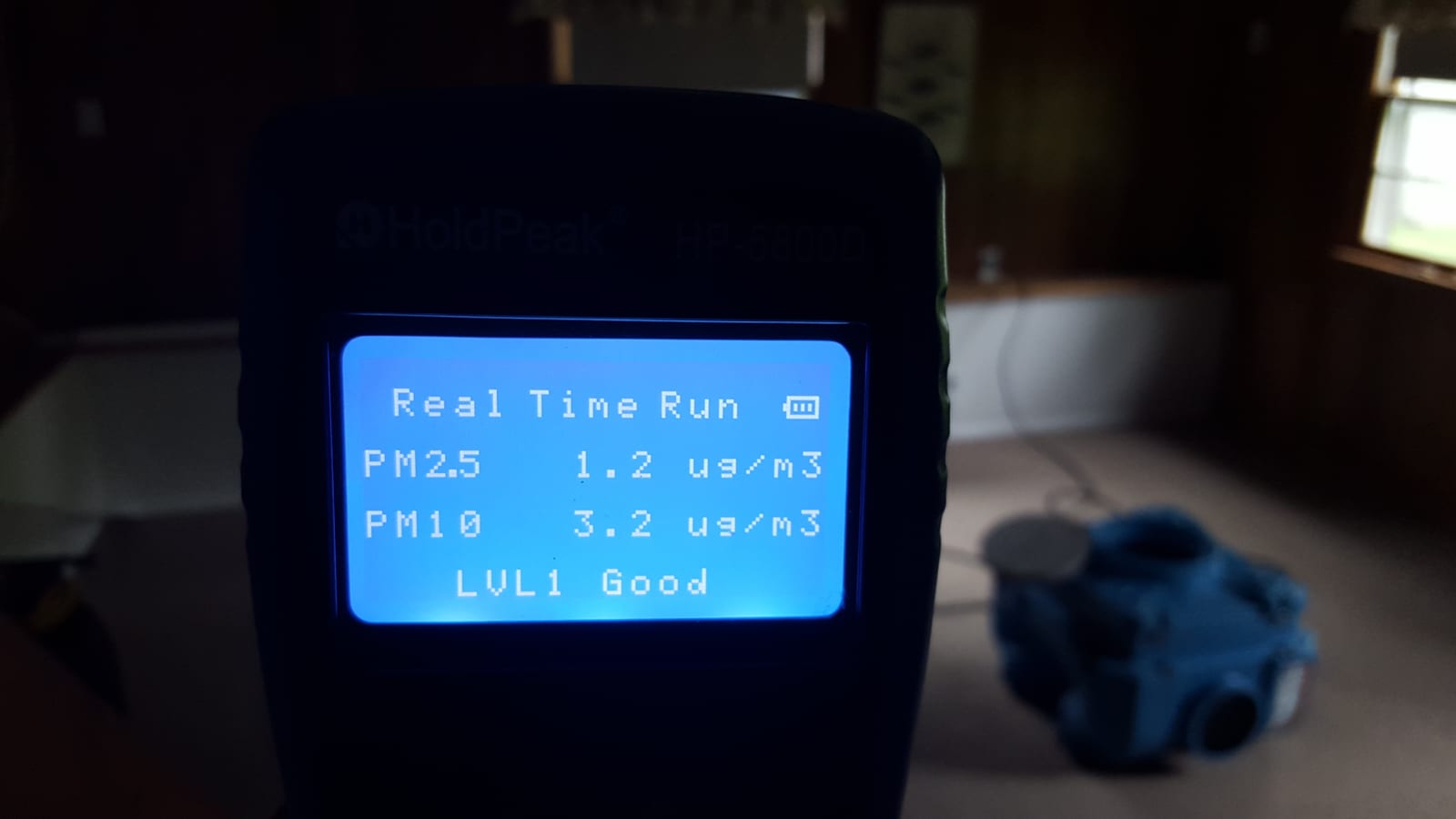 Air quality monitoring during dusty cleanup work
